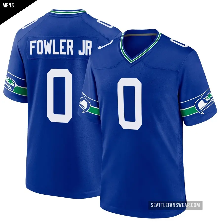 Men's Seattle Seahawks ＃0 Dante Fowler Jr. Royal Game Throwback Jersey