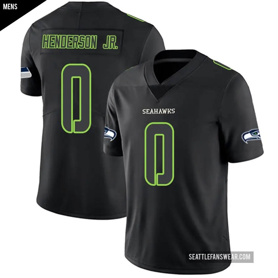 Men's Seattle Seahawks ＃0 Emmanuel Henderson Jr. Black Impact Limited Jersey