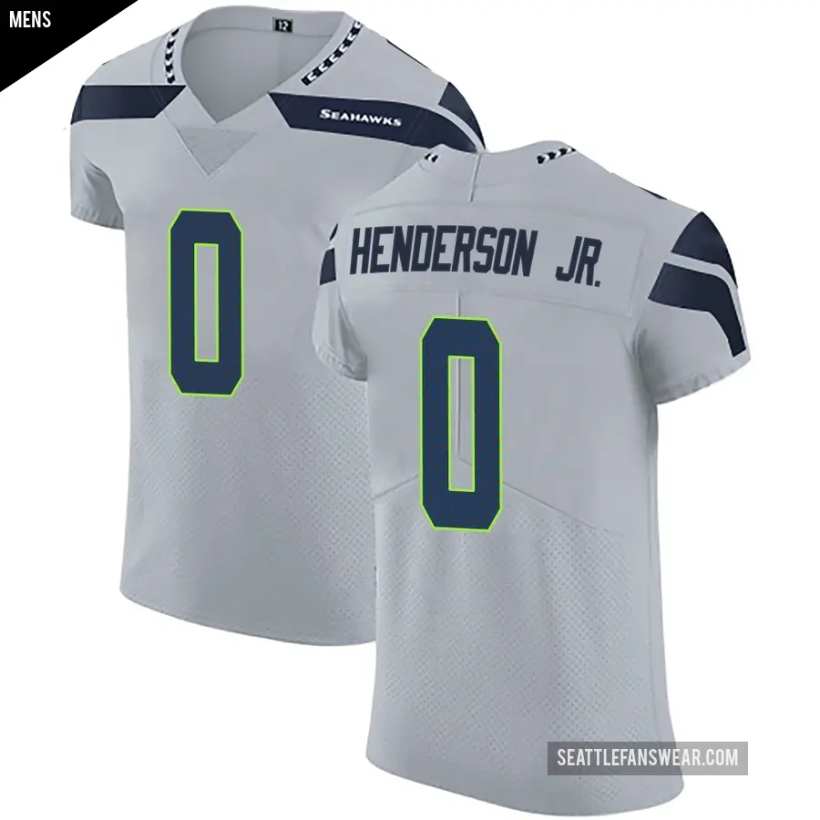 Men's Seattle Seahawks ＃0 Emmanuel Henderson Jr. Gray Elite Alternate Vapor Untouchable Jersey