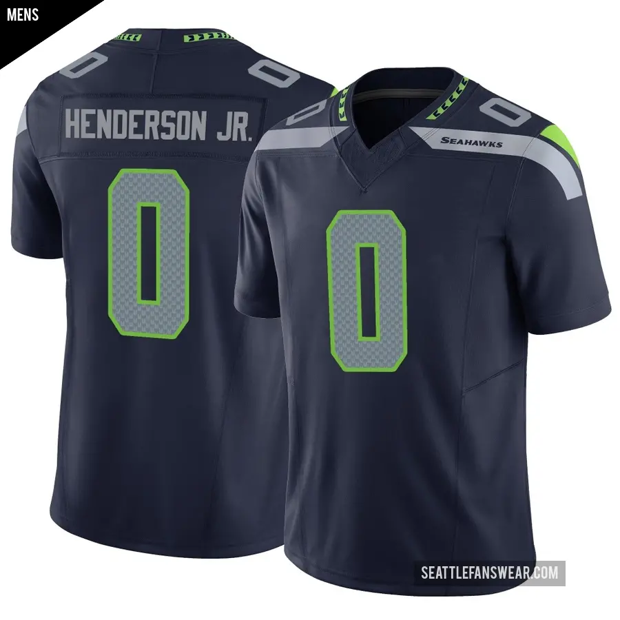Men's Seattle Seahawks ＃0 Emmanuel Henderson Jr. Navy Limited Vapor F.U.S.E. Jersey