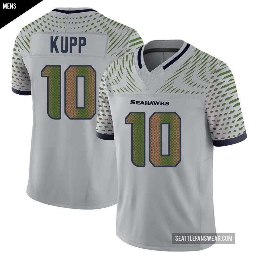Men's Seattle Seahawks ＃10 Cooper Kupp Gray Limited Wolf 2025 Rivalries Collection Jersey