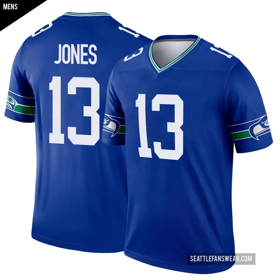 Men's Seattle Seahawks ＃13 Ernest Jones IV Royal Legend Throwback Jersey
