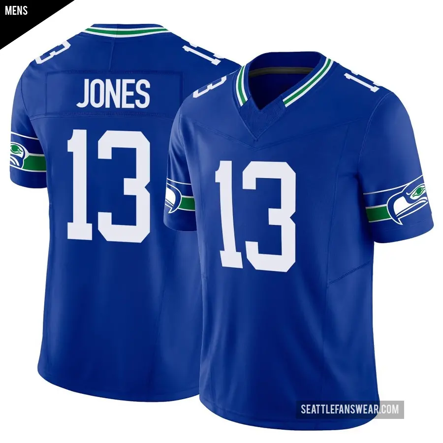 Men's Seattle Seahawks ＃13 Ernest Jones IV Royal Limited Throwback Vapor F.U.S.E. Jersey