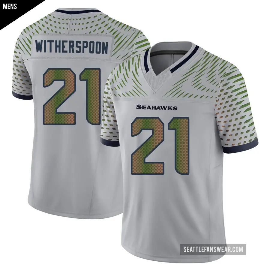 Men's Seattle Seahawks ＃21 Devon Witherspoon Gray Limited Wolf 2025 Rivalries Collection Jersey