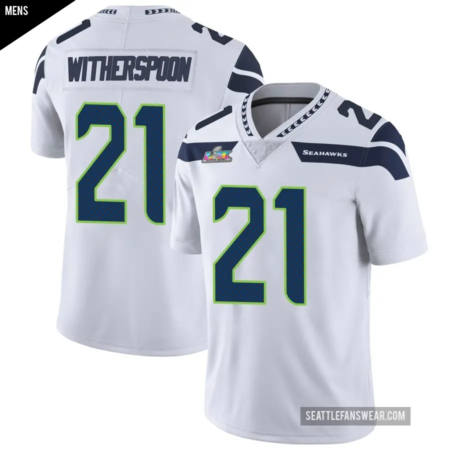 Men's Seattle Seahawks ＃21 Devon Witherspoon White Limited Vapor Untouchable Super Bowl LX Patch Jersey
