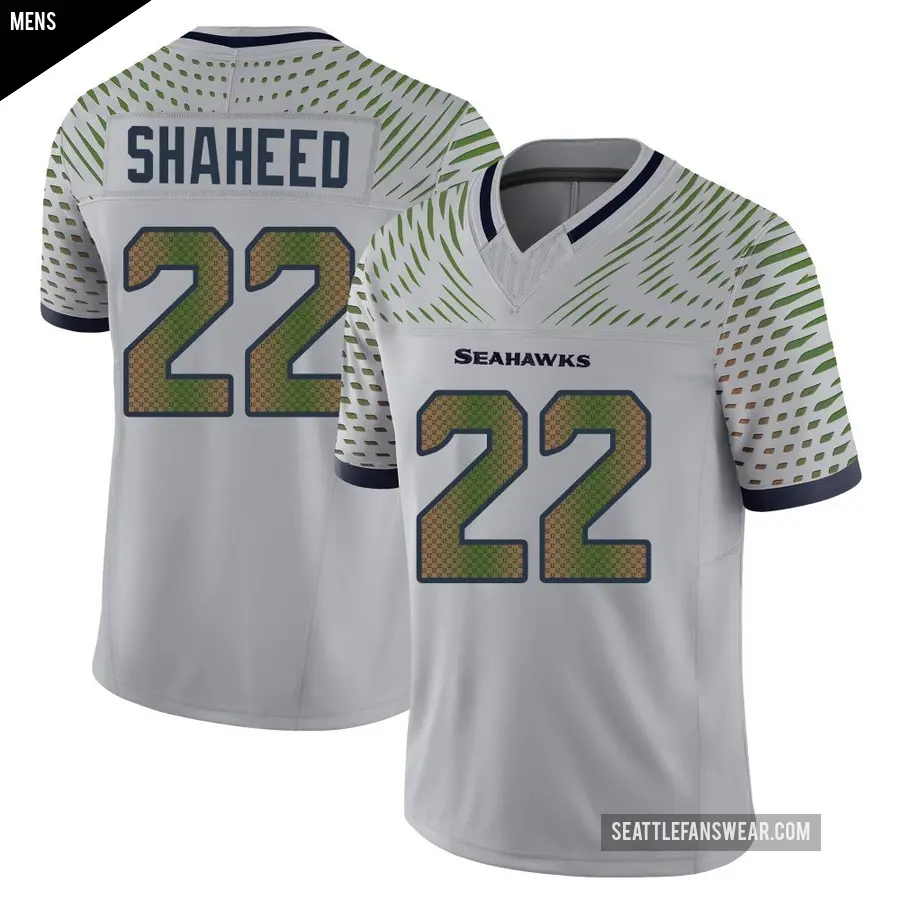 Men's Seattle Seahawks ＃22 Rashid Shaheed Gray Limited Wolf 2025 Rivalries Collection Jersey