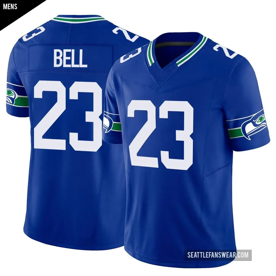 Men's Seattle Seahawks ＃23 D'Anthony Bell Royal Limited Throwback Vapor F.U.S.E. Jersey