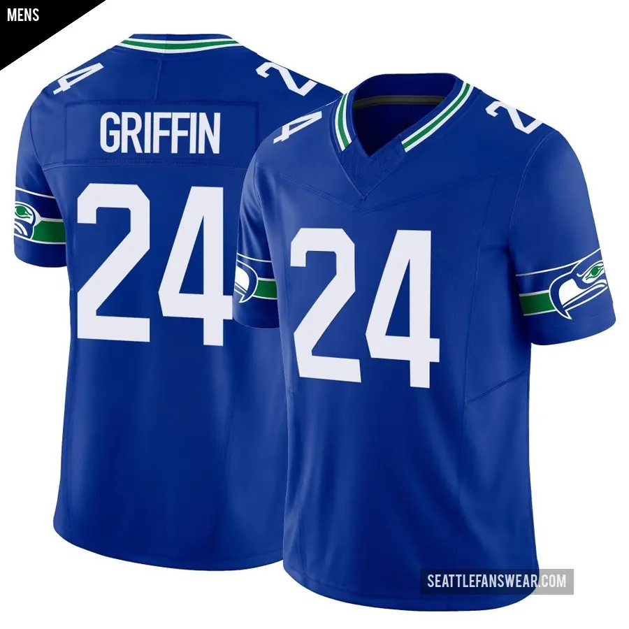 Men's Seattle Seahawks ＃24 Shaquill Griffin Royal Limited Throwback Vapor F.U.S.E. Jersey