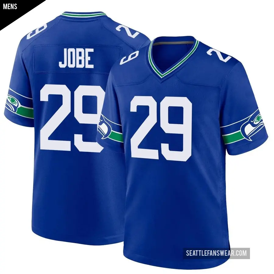 Men's Seattle Seahawks ＃29 Josh Jobe Royal Game Throwback Jersey