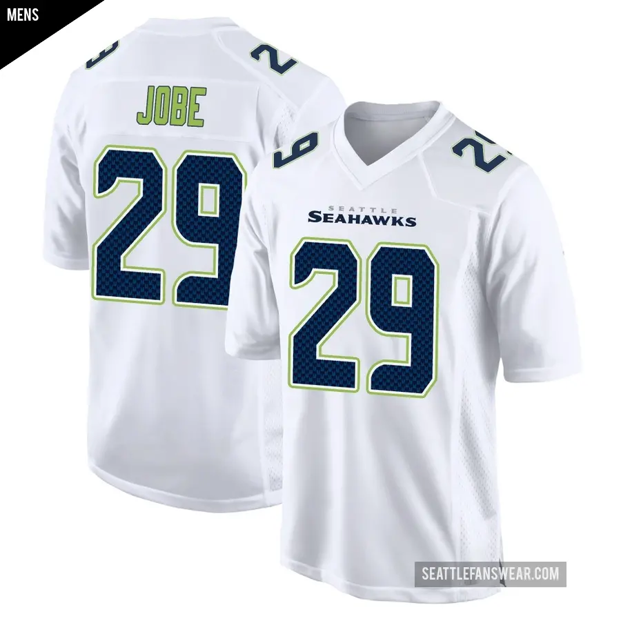 Men's Seattle Seahawks ＃29 Josh Jobe White Game Tundra Fashion Jersey