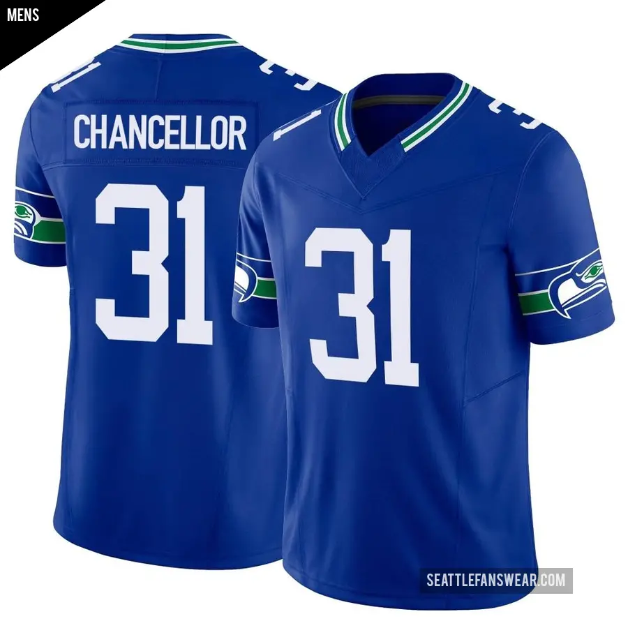 Men's Seattle Seahawks ＃31 Kam Chancellor Royal Limited Throwback Vapor F.U.S.E. Jersey