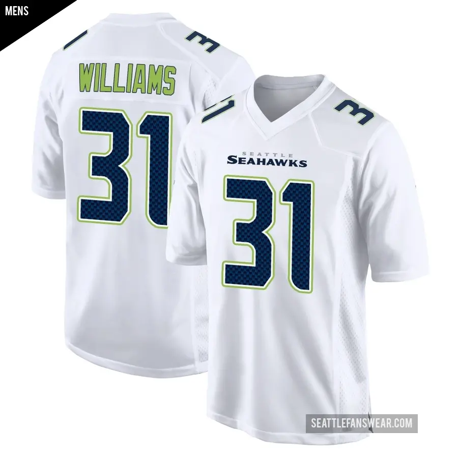 Men's Seattle Seahawks ＃31 TaMerik Williams White Game Tundra Fashion Jersey