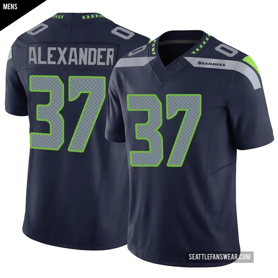 Men's Seattle Seahawks ＃37 Shaun Alexander Navy Limited Vapor F.U.S.E. Jersey
