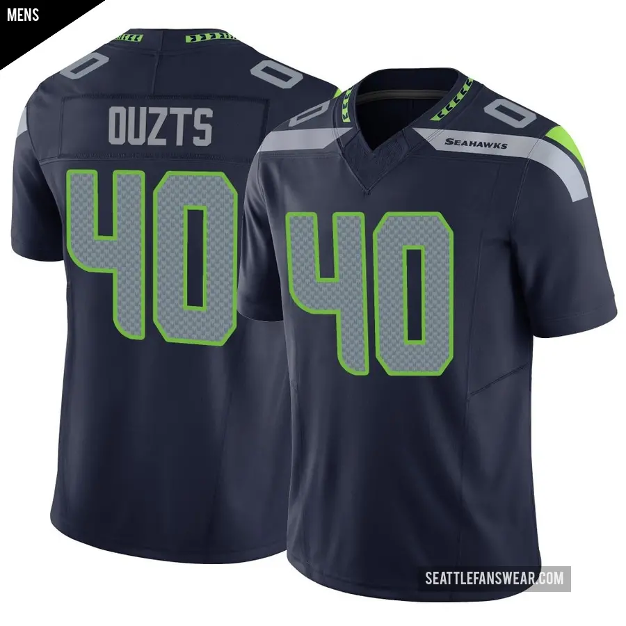 Men's Seattle Seahawks ＃40 Robbie Ouzts Navy Limited Vapor F.U.S.E. Jersey