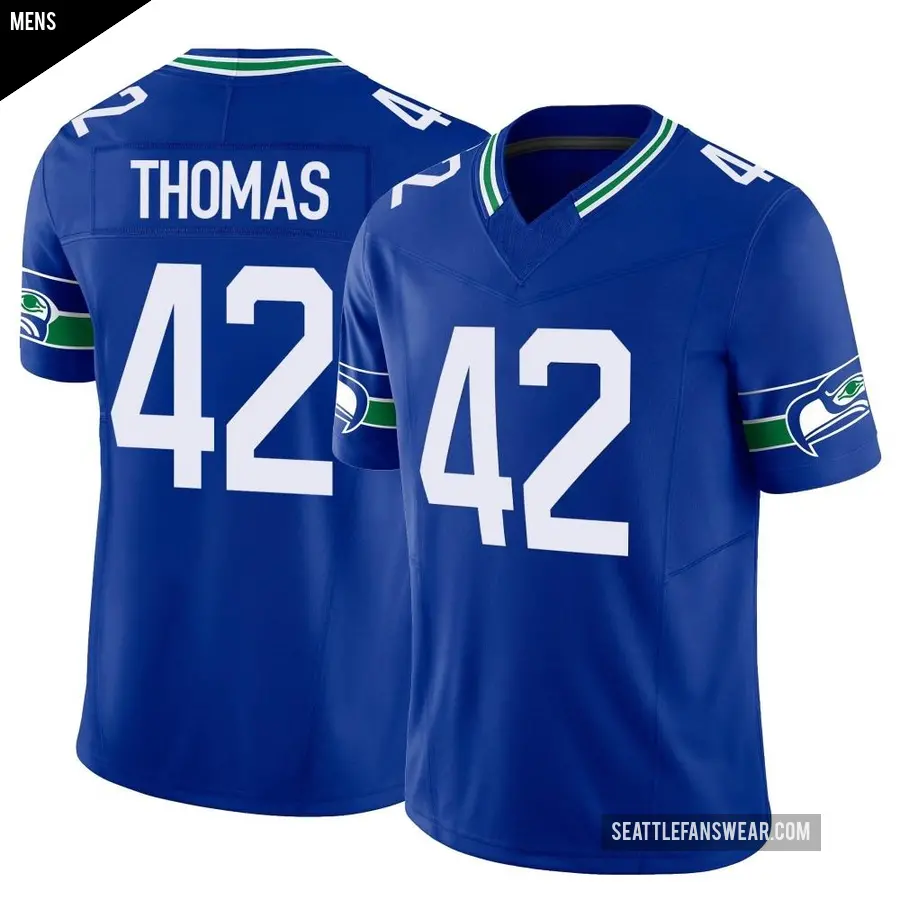 Men's Seattle Seahawks ＃42 Drake Thomas Royal Limited Throwback Vapor F.U.S.E. Jersey