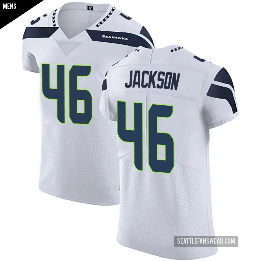 Men's Seattle Seahawks ＃46 D'Eryk Jackson White Elite Vapor Untouchable Jersey