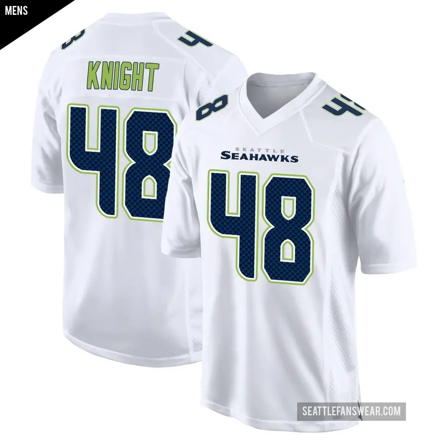 Men's Seattle Seahawks ＃48 Tyrice Knight White Game Tundra Fashion Jersey
