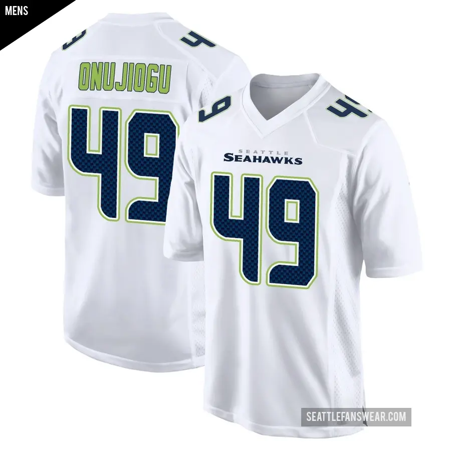 Men's Seattle Seahawks ＃49 Joshua Onujiogu White Game Tundra Fashion Jersey