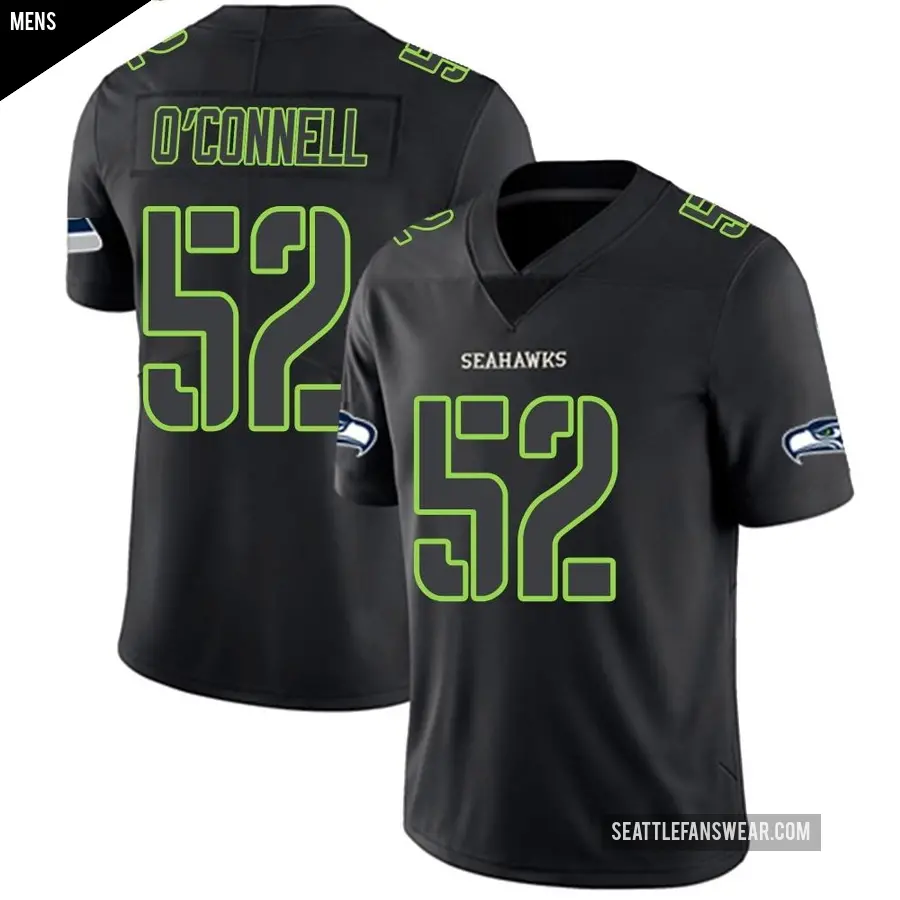 Men's Seattle Seahawks ＃52 Patrick O'Connell Black Impact Limited Jersey