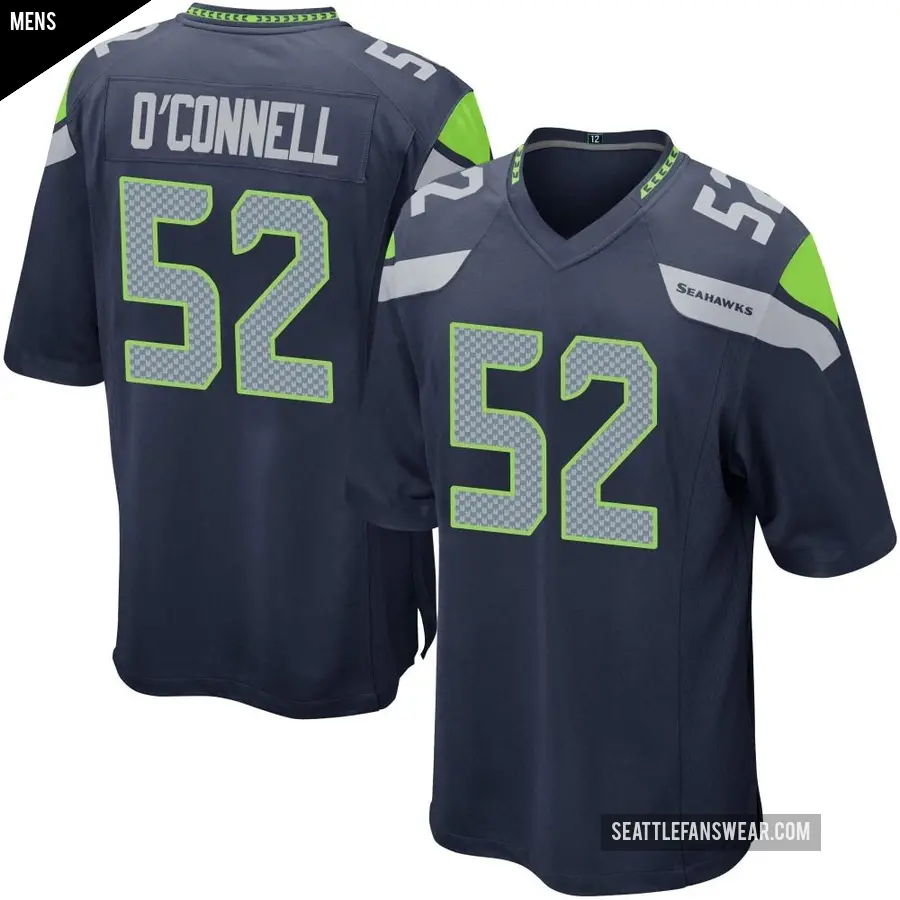 Men's Seattle Seahawks ＃52 Patrick O'Connell Navy Game Team Color Jersey