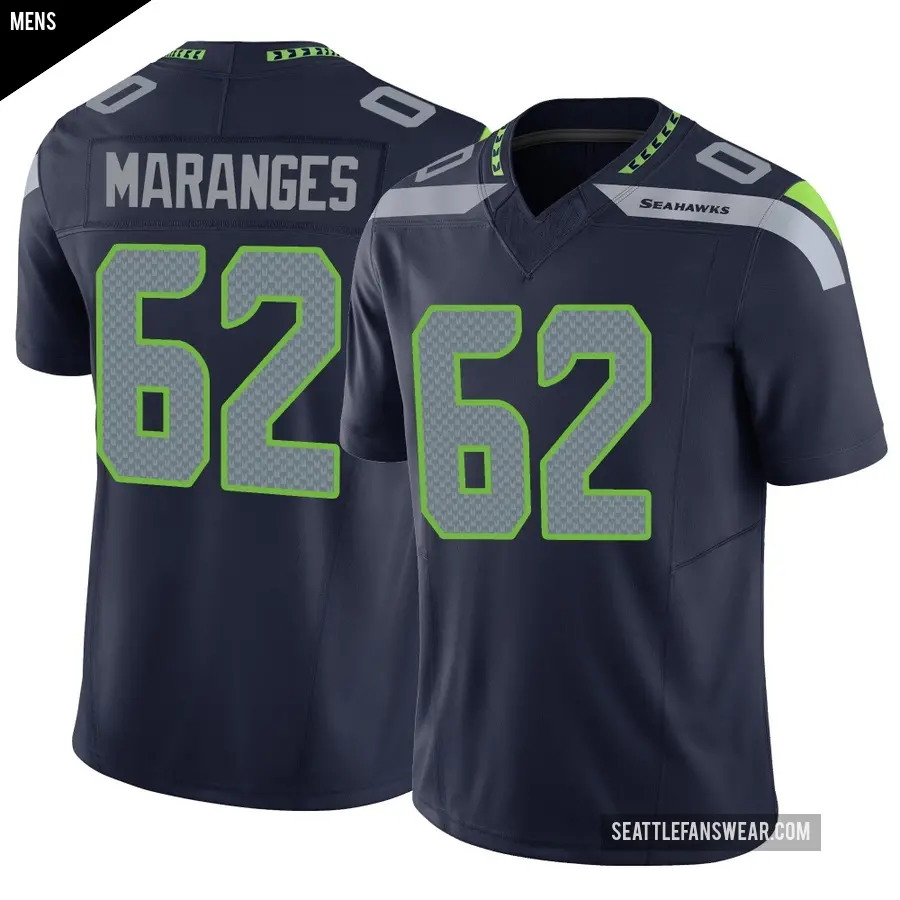 Men's Seattle Seahawks ＃62 Federico Maranges Navy Limited Vapor F.U.S.E. Jersey