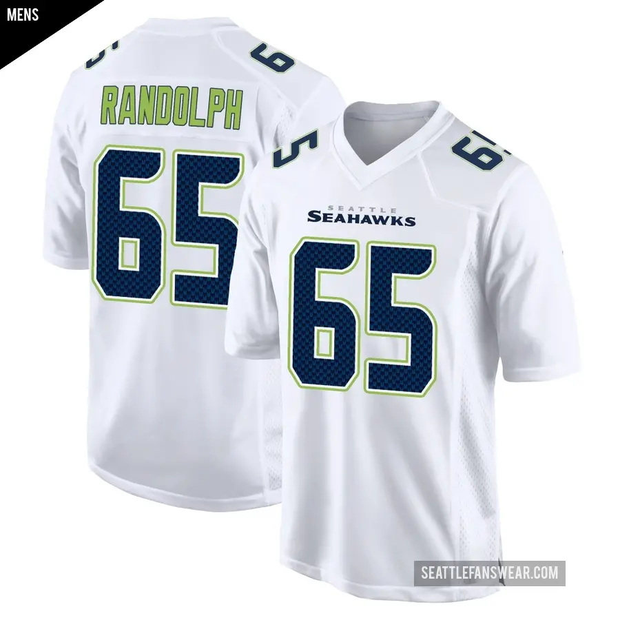 Men's Seattle Seahawks ＃65 Kendall Randolph White Game Tundra Fashion Jersey