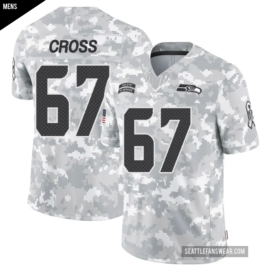 Men's Seattle Seahawks ＃67 Charles Cross Arctic Camo Limited 2024 Salute to Service Jersey