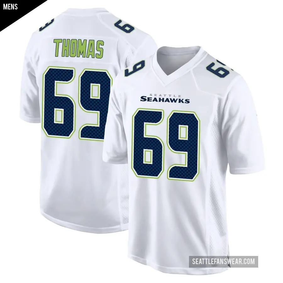 Men's Seattle Seahawks ＃69 Bubba Thomas White Game Tundra Fashion Jersey