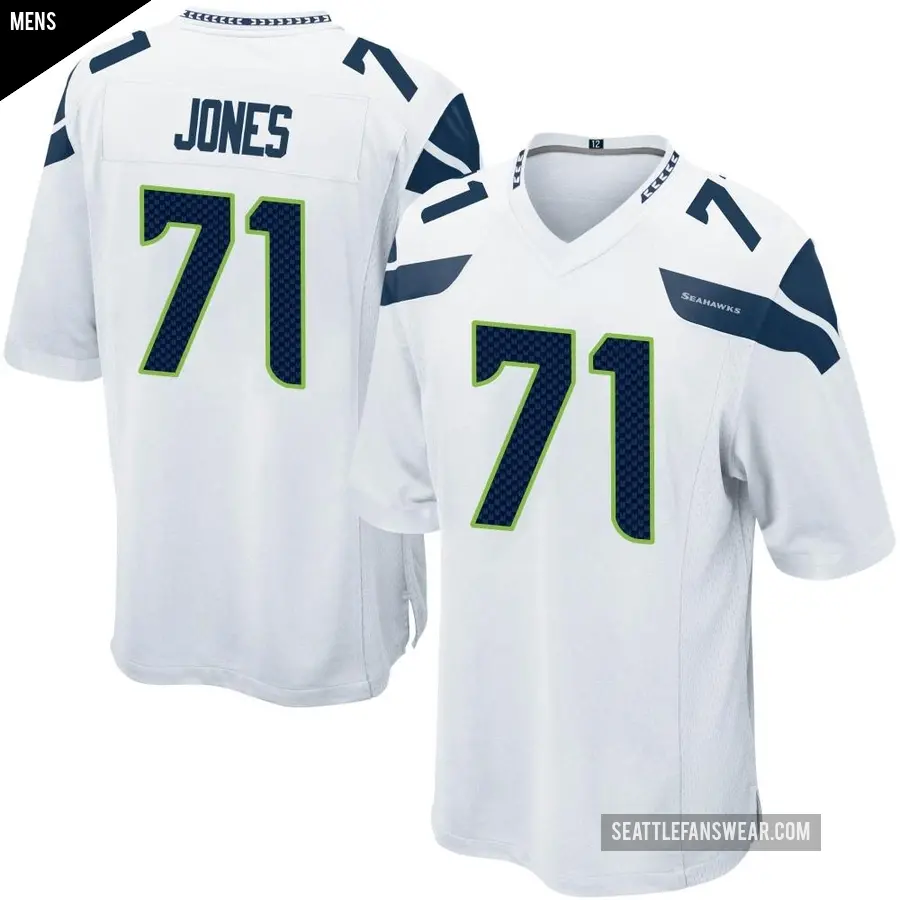 Men's Seattle Seahawks ＃71 Walter Jones White Game Jersey