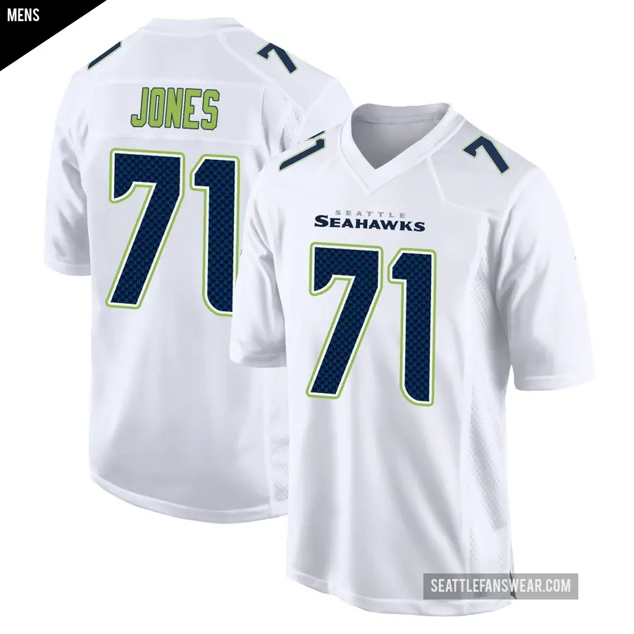 Men's Seattle Seahawks ＃71 Walter Jones White Game Tundra Fashion Jersey
