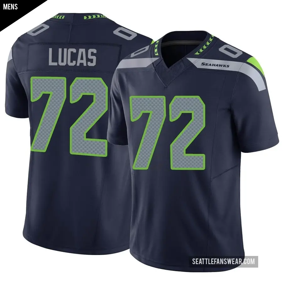 Men's Seattle Seahawks ＃72 Abraham Lucas Navy Limited Vapor F.U.S.E. Jersey