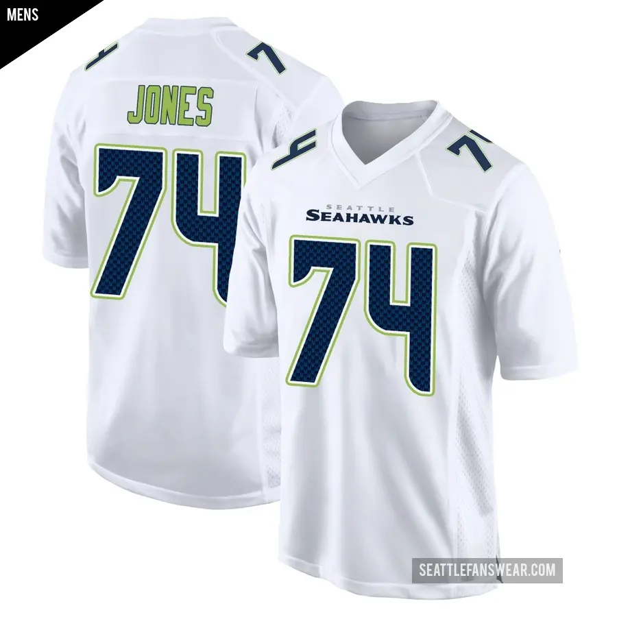 Men's Seattle Seahawks ＃74 Josh Jones White Game Tundra Fashion Jersey