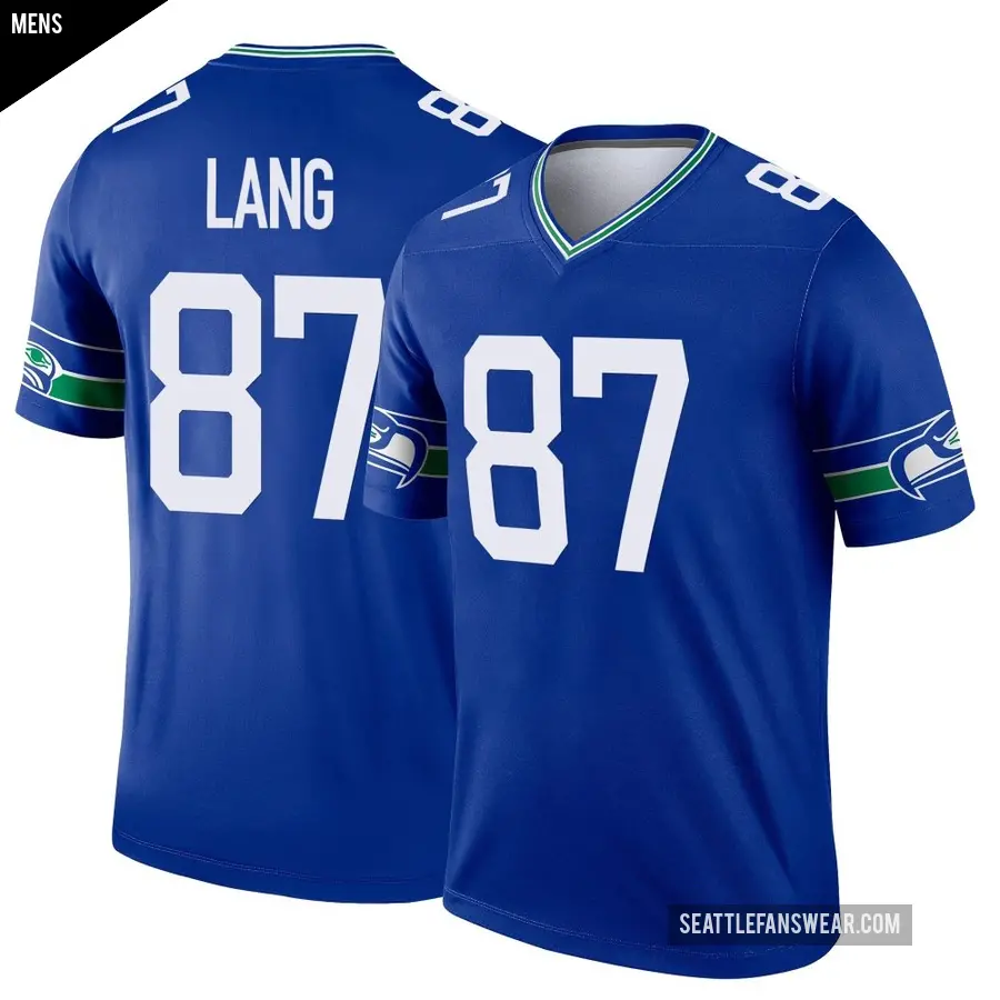Men's Seattle Seahawks ＃87 Marshall Lang Royal Legend Throwback Jersey