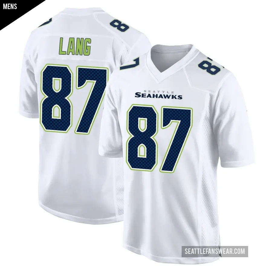 Men's Seattle Seahawks ＃87 Marshall Lang White Game Tundra Fashion Jersey