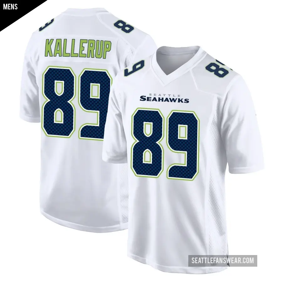 Men's Seattle Seahawks ＃89 Nick Kallerup White Game Tundra Fashion Jersey