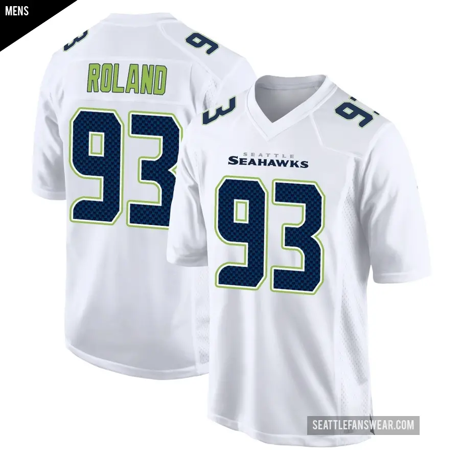 Men's Seattle Seahawks ＃93 Demeco Roland White Game Tundra Fashion Jersey