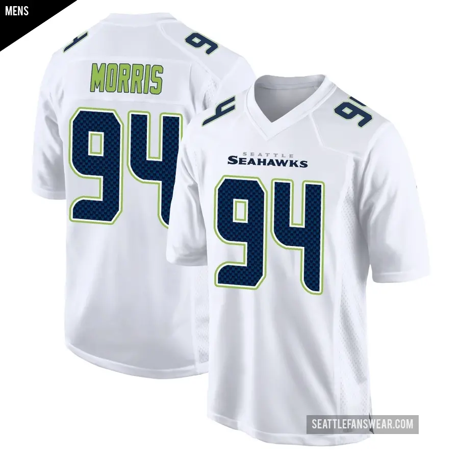 Men's Seattle Seahawks ＃94 Mike Morris White Game Tundra Fashion Jersey