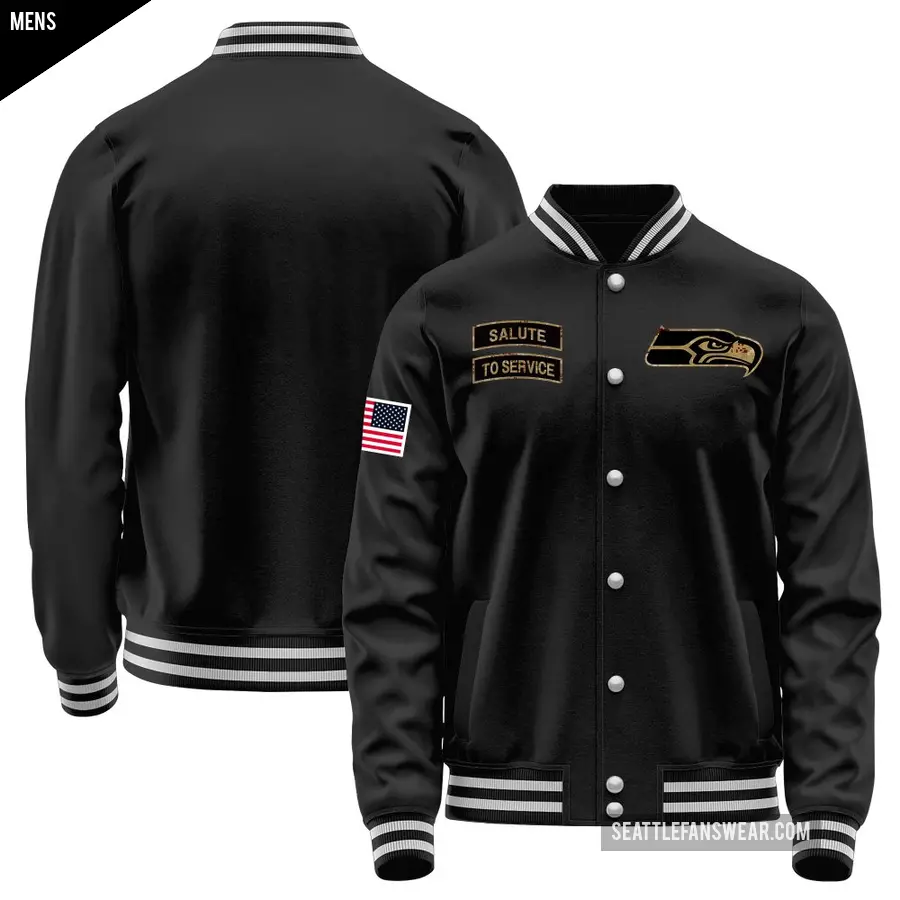 Men's Seattle Seahawks Black Salute to Service Sideline Performance Jacket