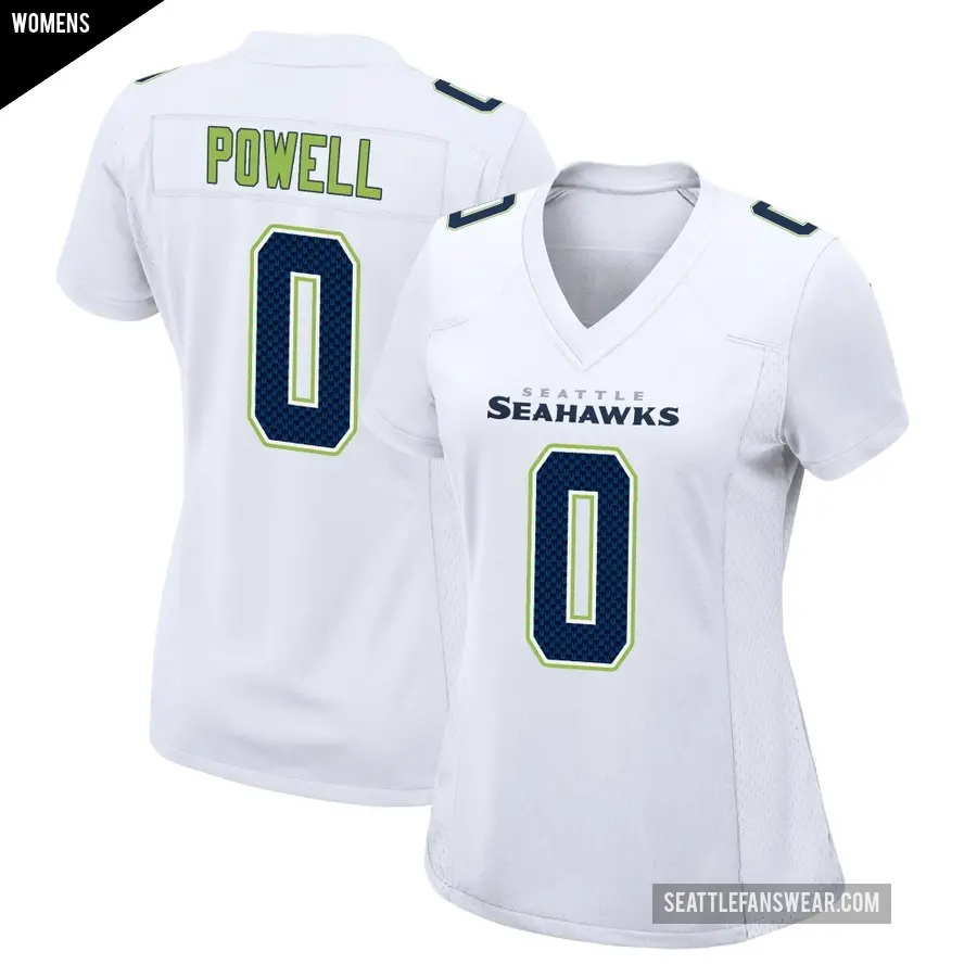 Women's Seattle Seahawks ＃0 Cornell Powell White Game Tundra Fashion Jersey