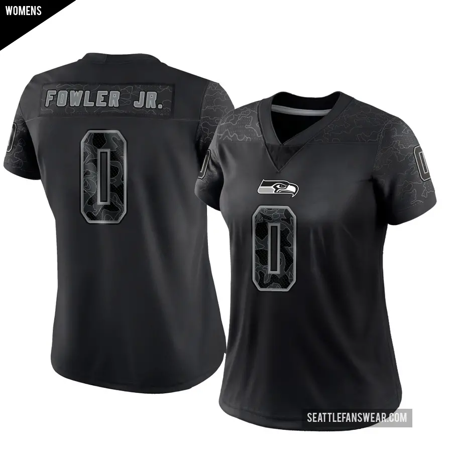 Women's Seattle Seahawks ＃0 Dante Fowler Jr. Black Limited Reflective Jersey