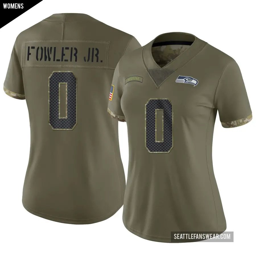 Women's Seattle Seahawks ＃0 Dante Fowler Jr. Olive Limited 2022 Salute To Service Jersey