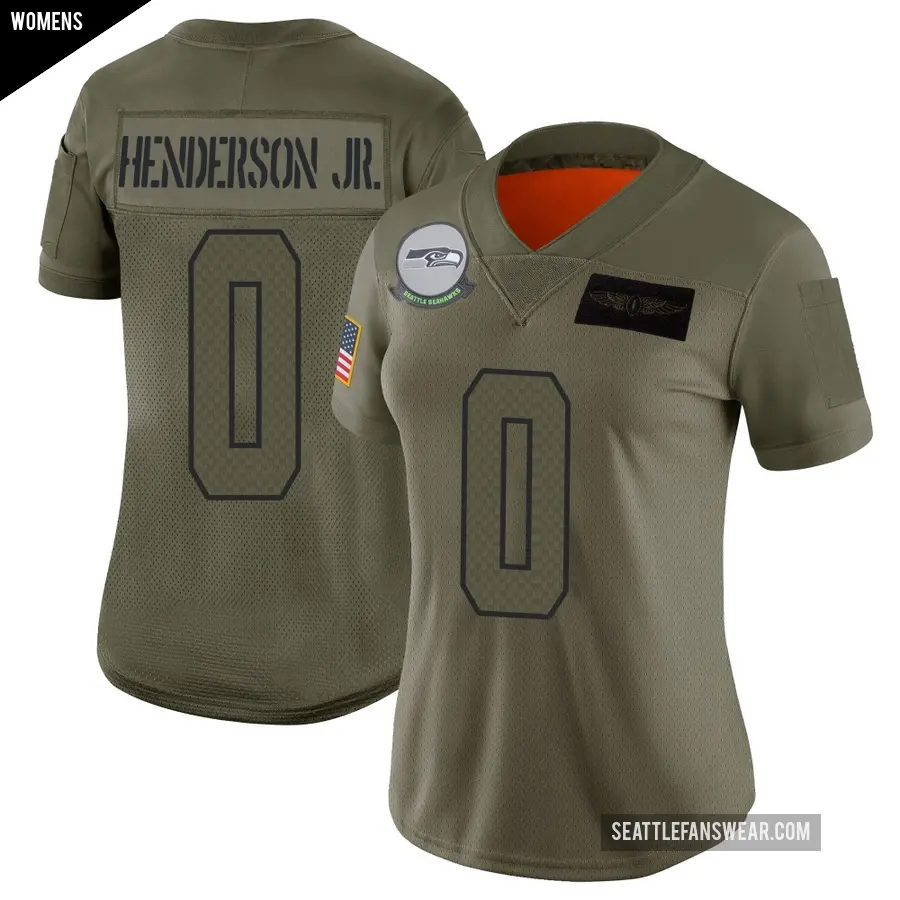 Women's Seattle Seahawks ＃0 Emmanuel Henderson Jr. Camo Limited 2019 Salute to Service Jersey