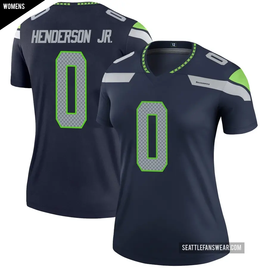 Women's Seattle Seahawks ＃0 Emmanuel Henderson Jr. Navy Legend Jersey