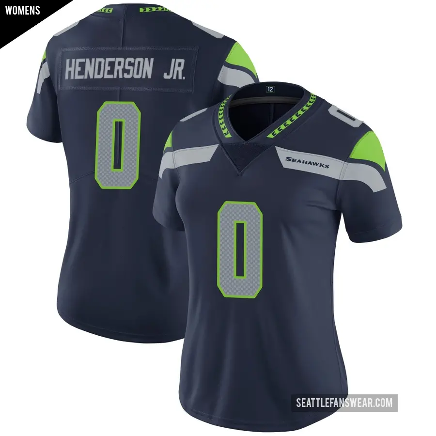Women's Seattle Seahawks ＃0 Emmanuel Henderson Jr. Navy Limited Team Color Vapor Untouchable Jersey