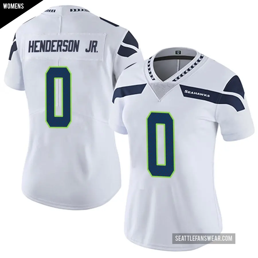 Women's Seattle Seahawks ＃0 Emmanuel Henderson Jr. White Limited Vapor Untouchable Jersey