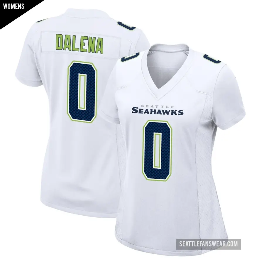 Women's Seattle Seahawks ＃0 Mac Dalena White Game Tundra Fashion Jersey