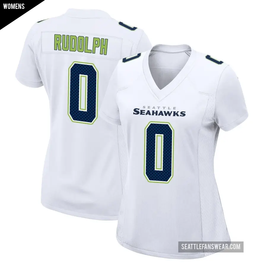 Women's Seattle Seahawks ＃0 Trayvon Rudolph White Game Tundra Fashion Jersey