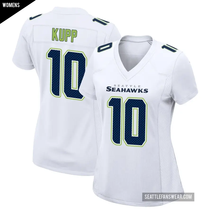 Women's Seattle Seahawks ＃10 Cooper Kupp White Game Tundra Fashion Jersey