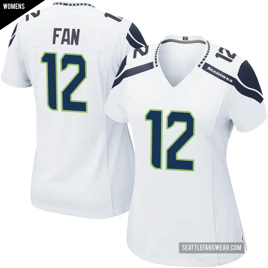 Women's Seattle Seahawks ＃12 12th Fan White Game Jersey