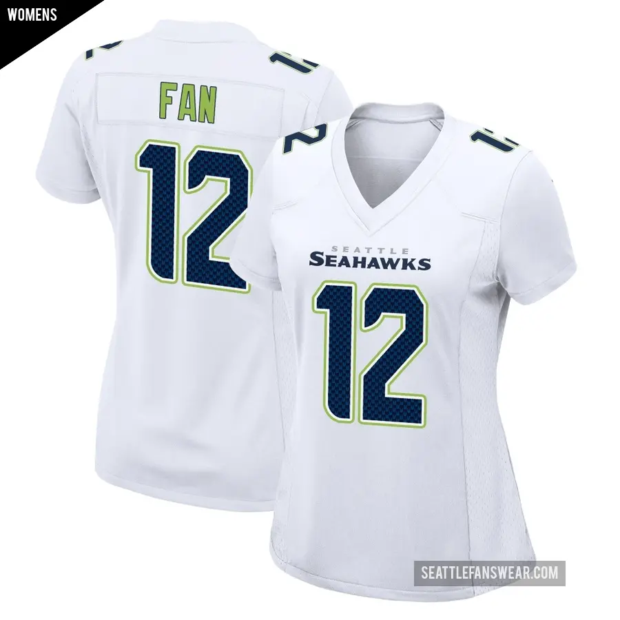 Women's Seattle Seahawks ＃12 12th Fan White Game Tundra Fashion Jersey